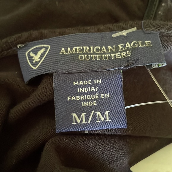 NWT American eagle black wrap dress 3/4 sleeve - Picture 4 of 5